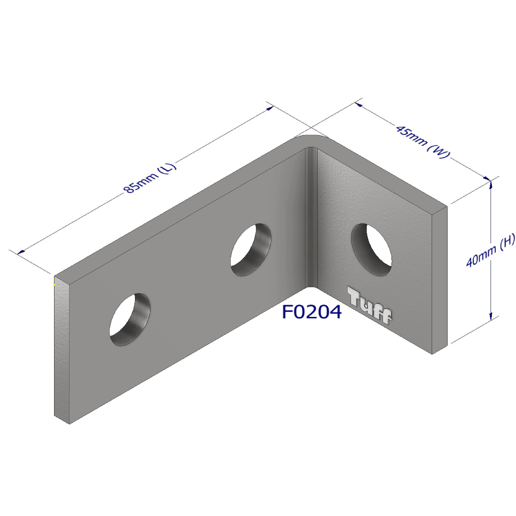 Brackets Bracket HDG 40 X 80 X 40 X 5mm 12mm hole 2 + 1