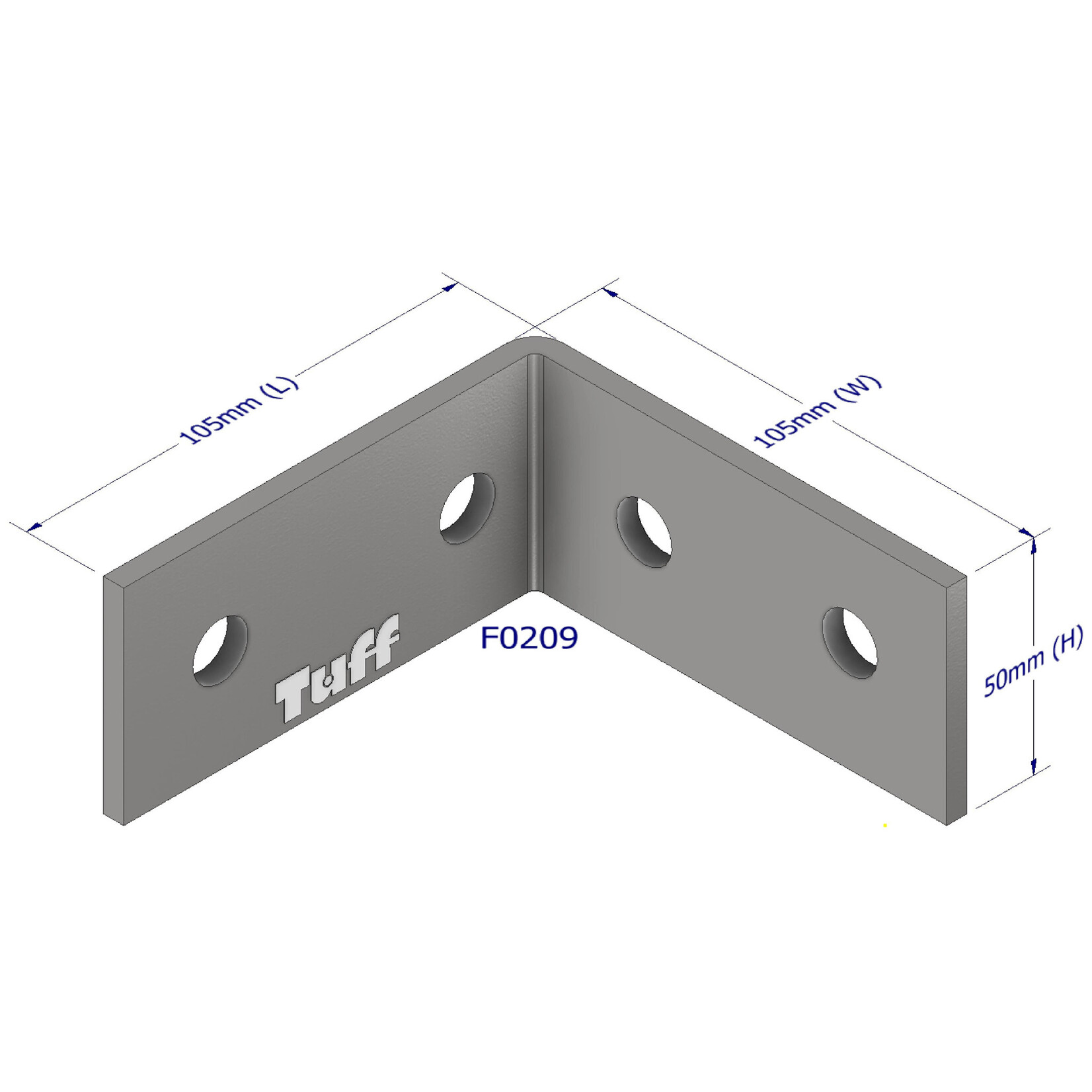 Brackets Bracket HDG 100 X 100 X 50 X 5mm 12mm Holes X 4
