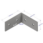 Brackets Bracket HDG 130 X 130 X 65 X 5mm 12mm holes X 4