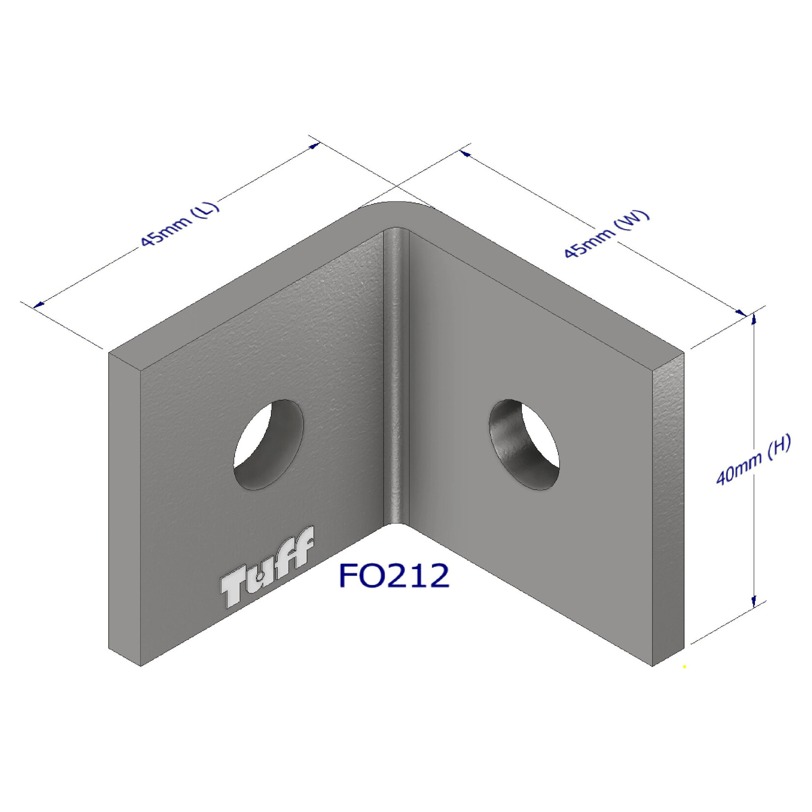Brackets Bracket HDG 40 X 40 X 40 X 5mm 10mm holes X 2