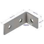 Brackets Bracket HDG 50 X 100 X 50 X 5mm 12mm hole 2+1