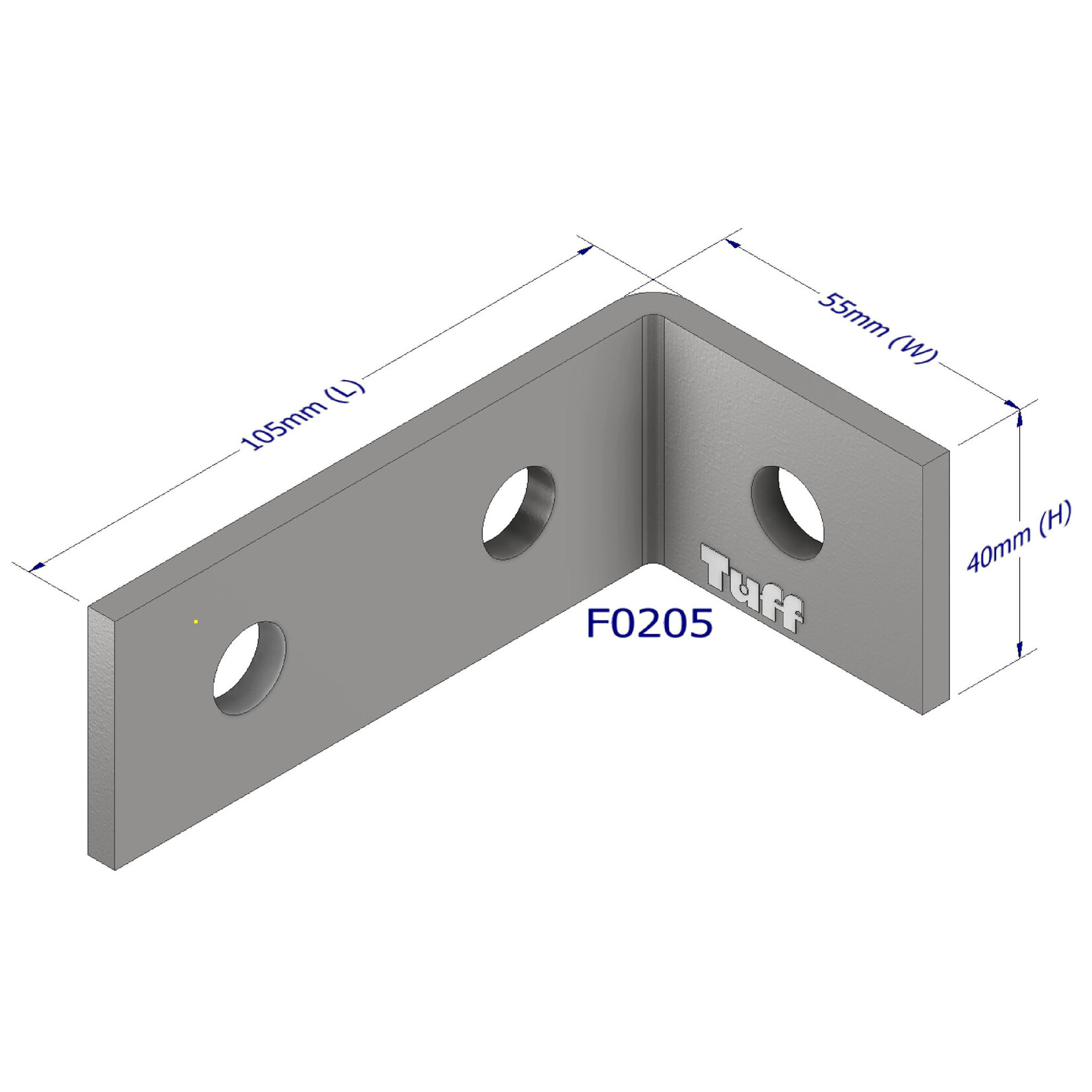 Brackets Bracket HDG 50 X 100 X 50 X 5mm 12mm hole 2+1