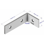 Brackets Bracket HDG 65 X 130 X 65 X 5mm 12mm holes 2+1