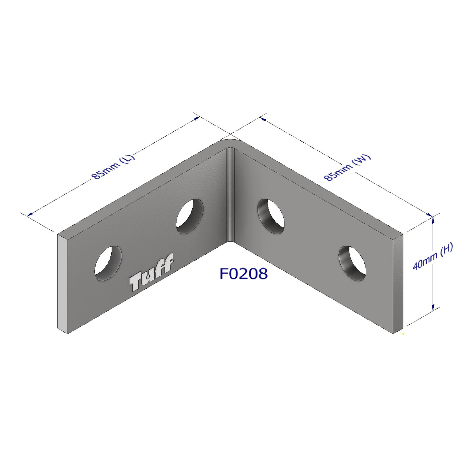 Brackets Bracket HDG 80 X 80 X 40 X 5mm 12mm Holes X 4