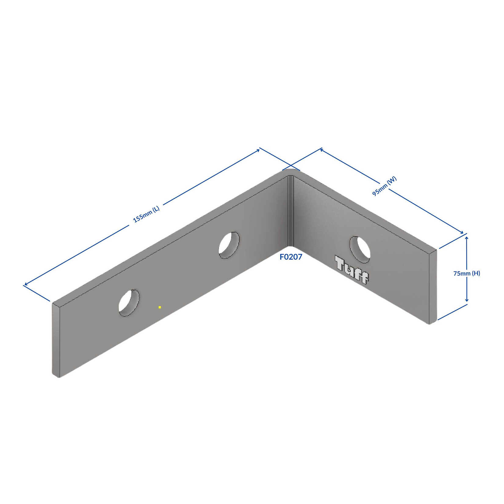 Brackets Bracket HDG 90 X 150 X 75 X 6mm 12mm Hole 2+1