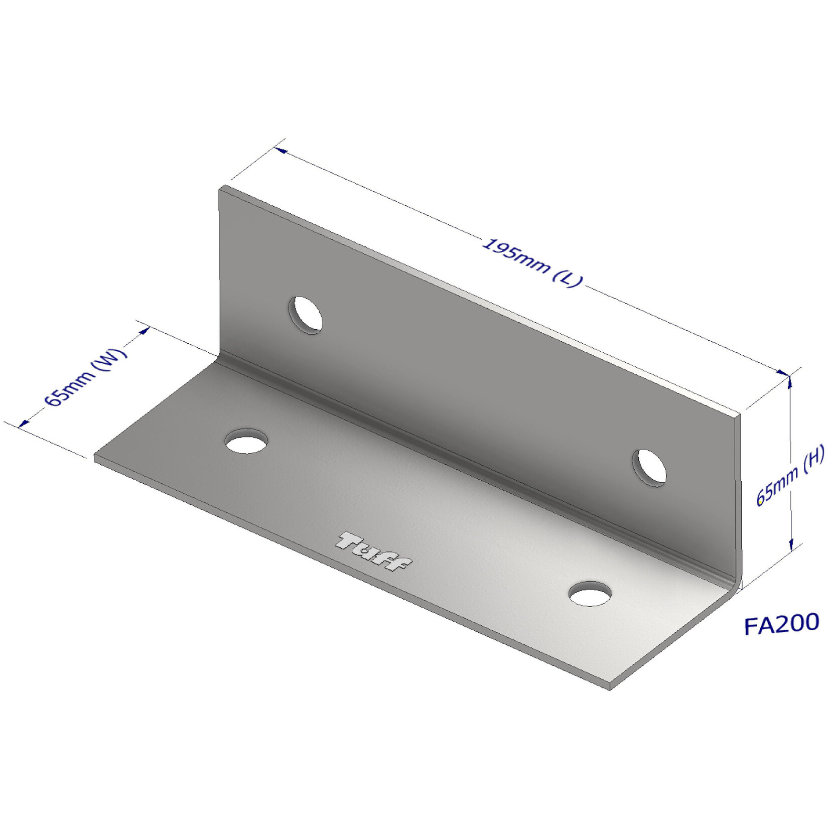 Brackets Bracket HDG Purlin 195 X 65 X 65 X 3mm 12mm hole