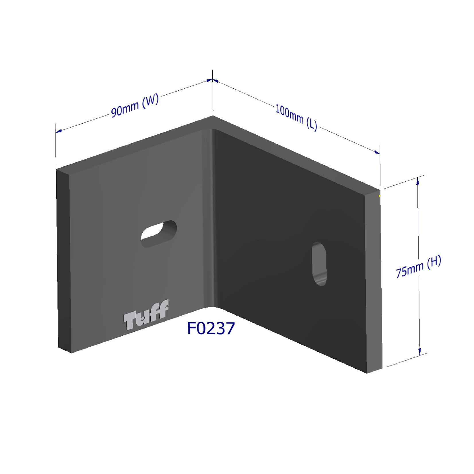 Brackets Bracket HDG 80 X 100 X 8mm 16mm hole
