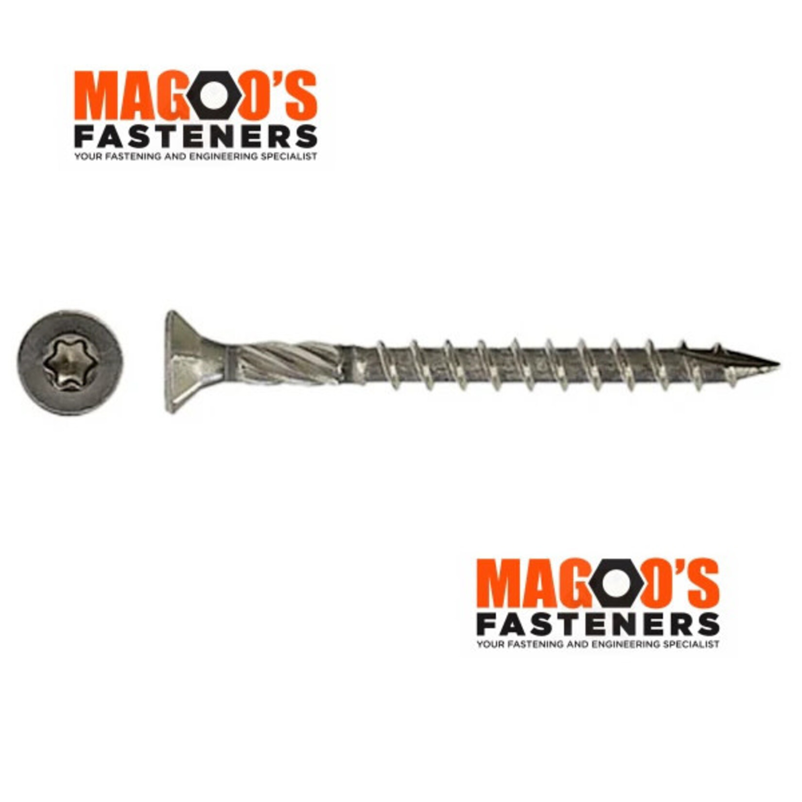 Screws SS304 10 X 50 Countersunk Star Drive, Torx Drive SINGLE