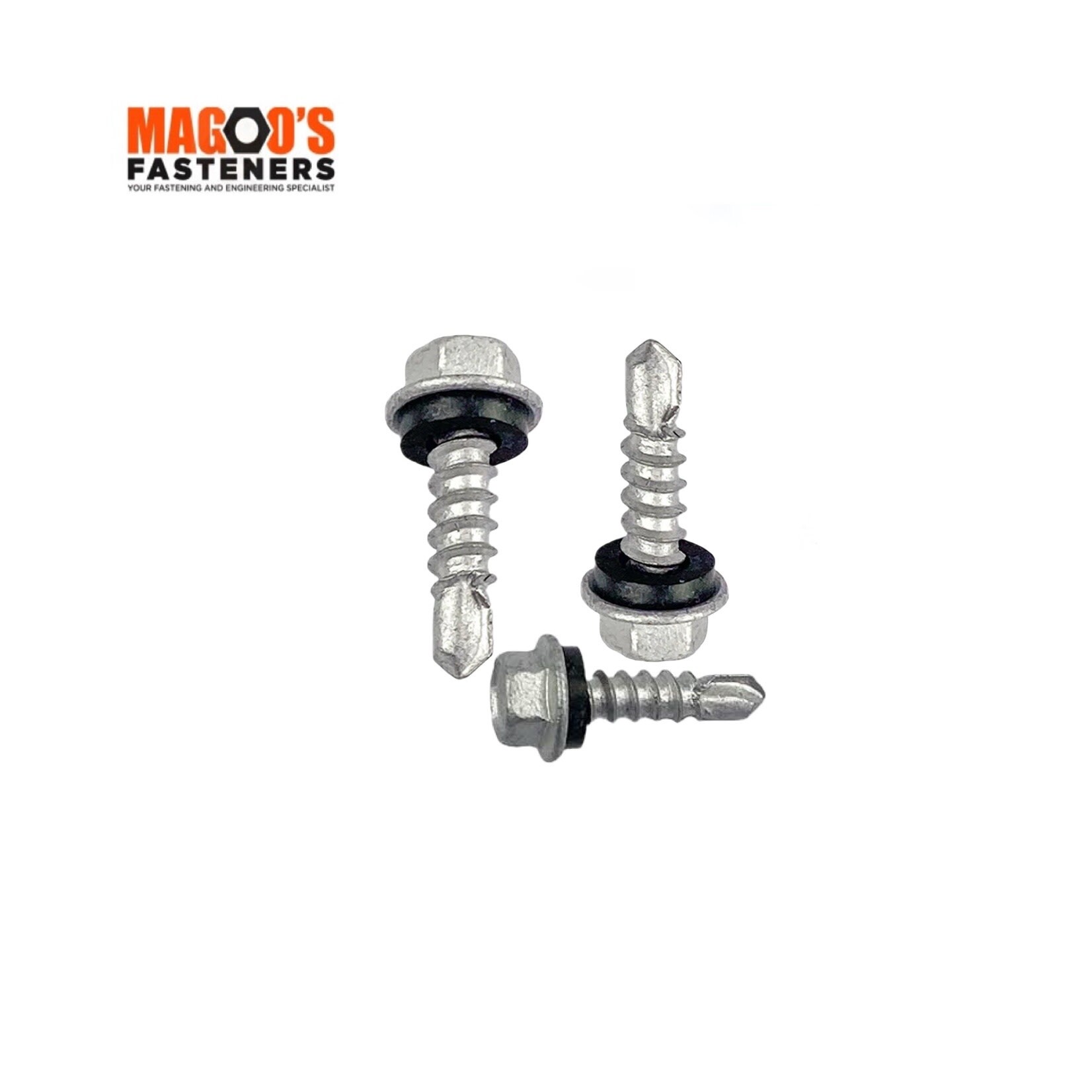 Screws S/Drilling Metal Hex Gal CL4 10-16 X 16 SEAL SINGLE