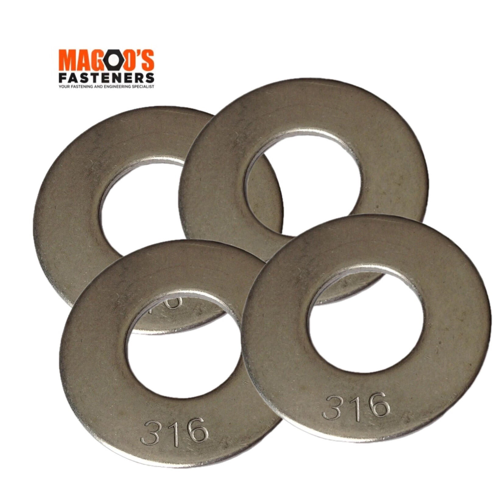 Washers SS316 Flat Washer 3/4 X 1-7/8 X 12G