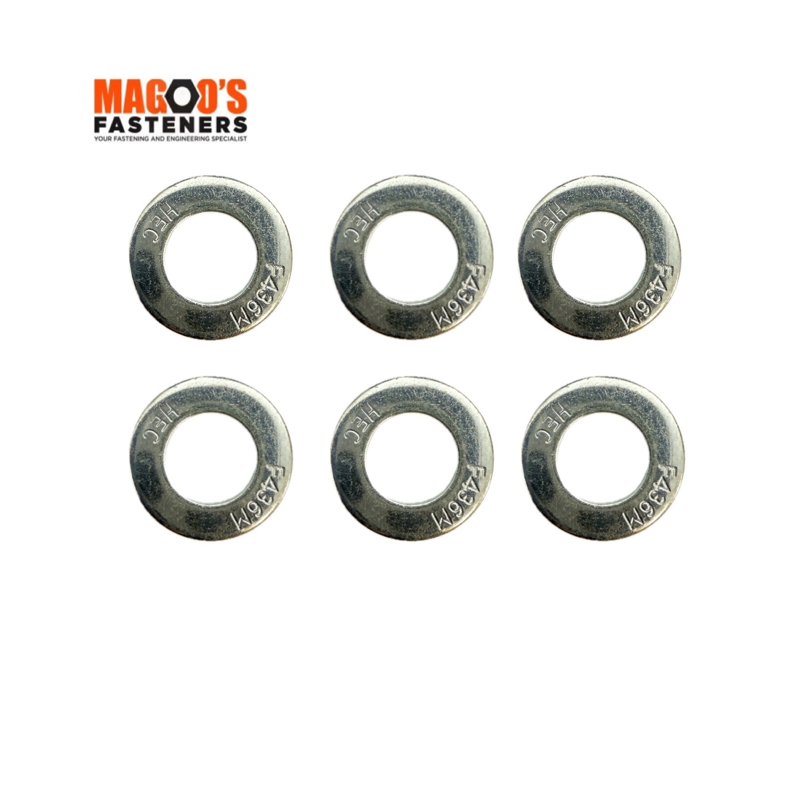 Washers Washer Flat Round Heavy HEC / 38-45HRC M12 x 26(OD) x 3.8mm thick ZINC