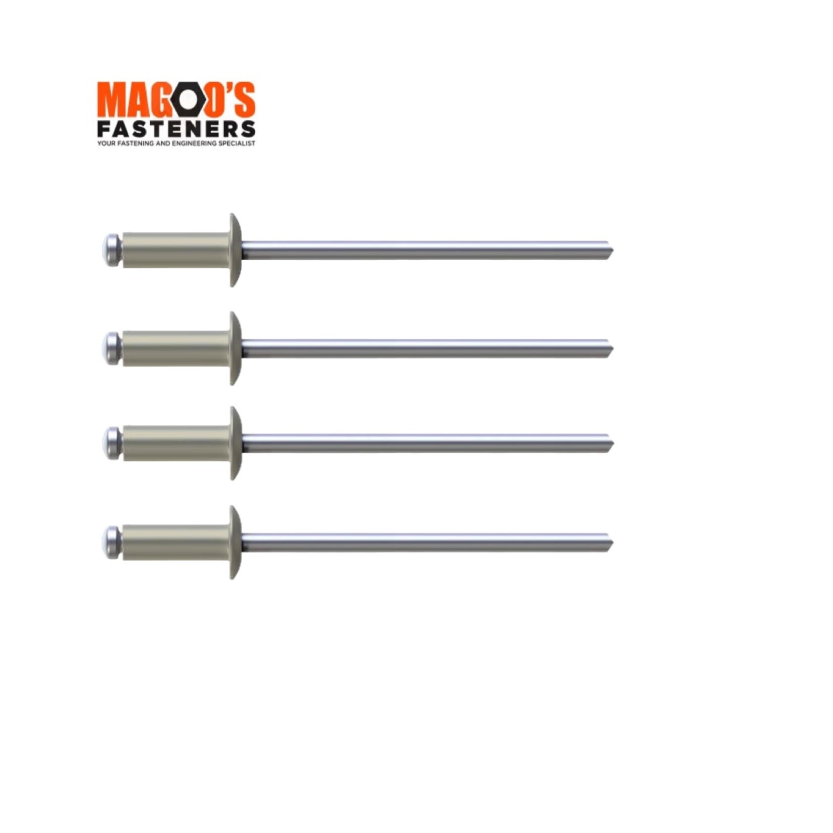Rivets 5052 Aluminium & Steel Rivet 4-3 SINGLE Bushland
