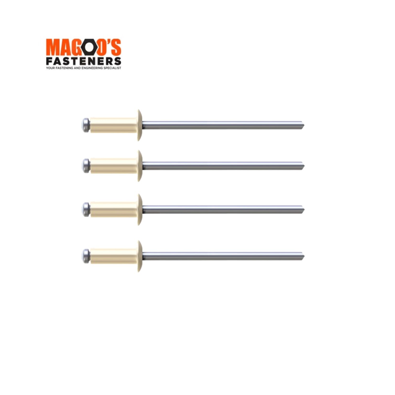 Rivets 5052 Aluminium & Steel Rivet 4-3 SINGLE Classic Cream