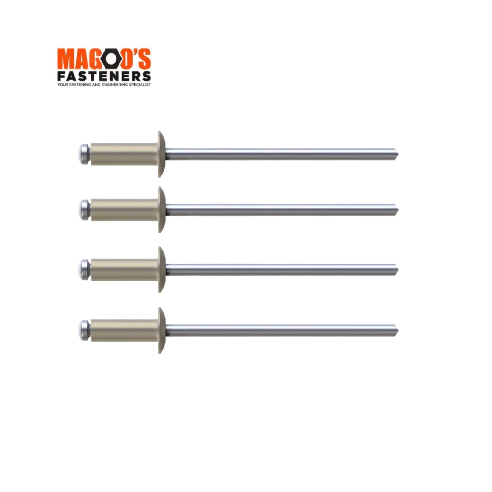 Rivets 5052 Aluminium & Steel Rivet 4-3 SINGLE Cove