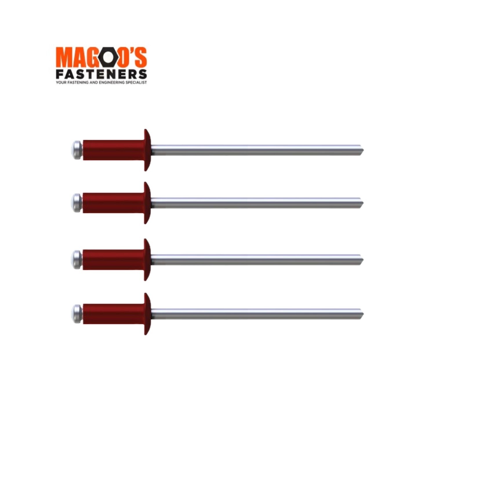 Rivets 5052 Aluminium & Steel Rivet 4-3 SINGLE Manor Red