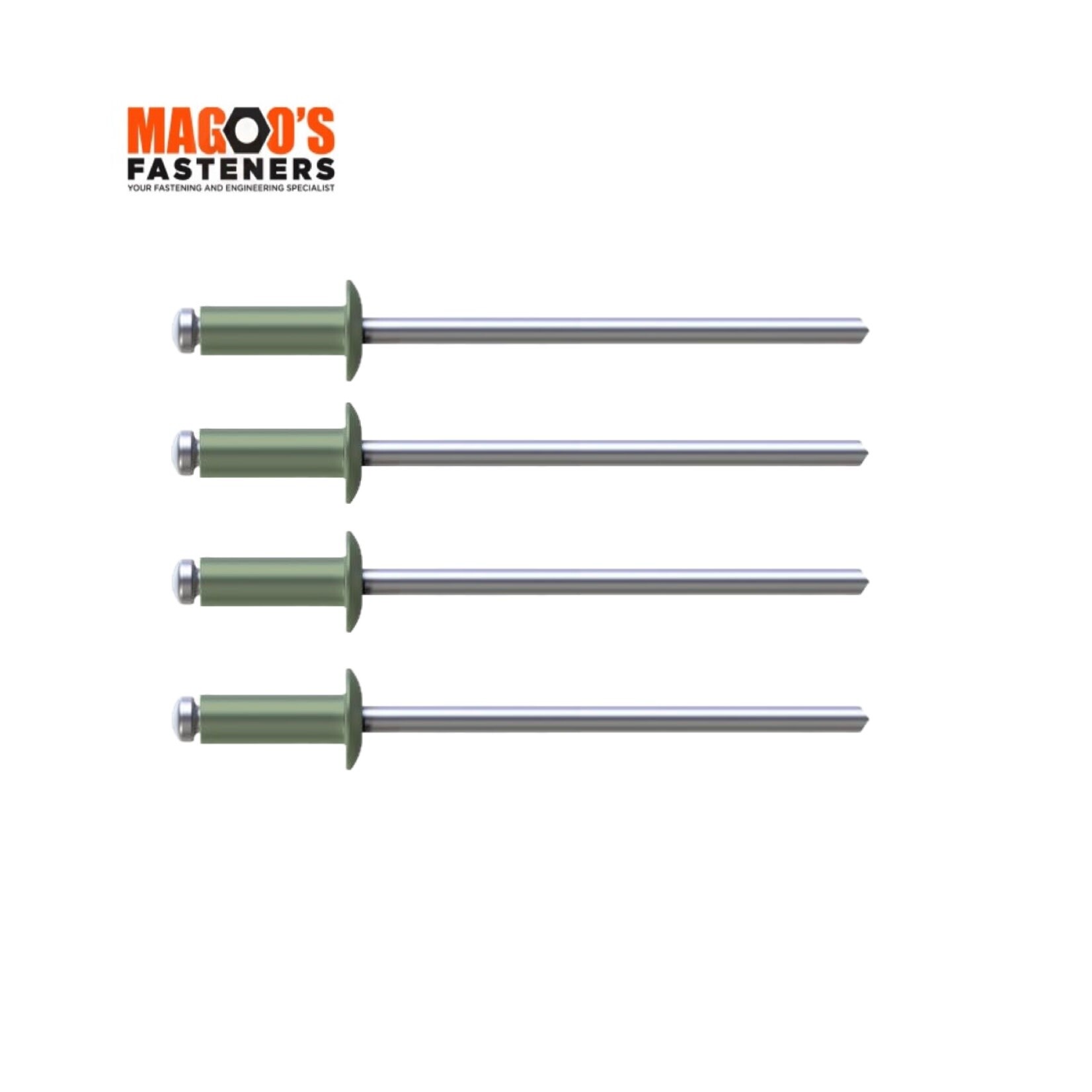 Rivets 5052 Aluminium & Steel Rivet 4-3 SINGLE Pale Eucalypt
