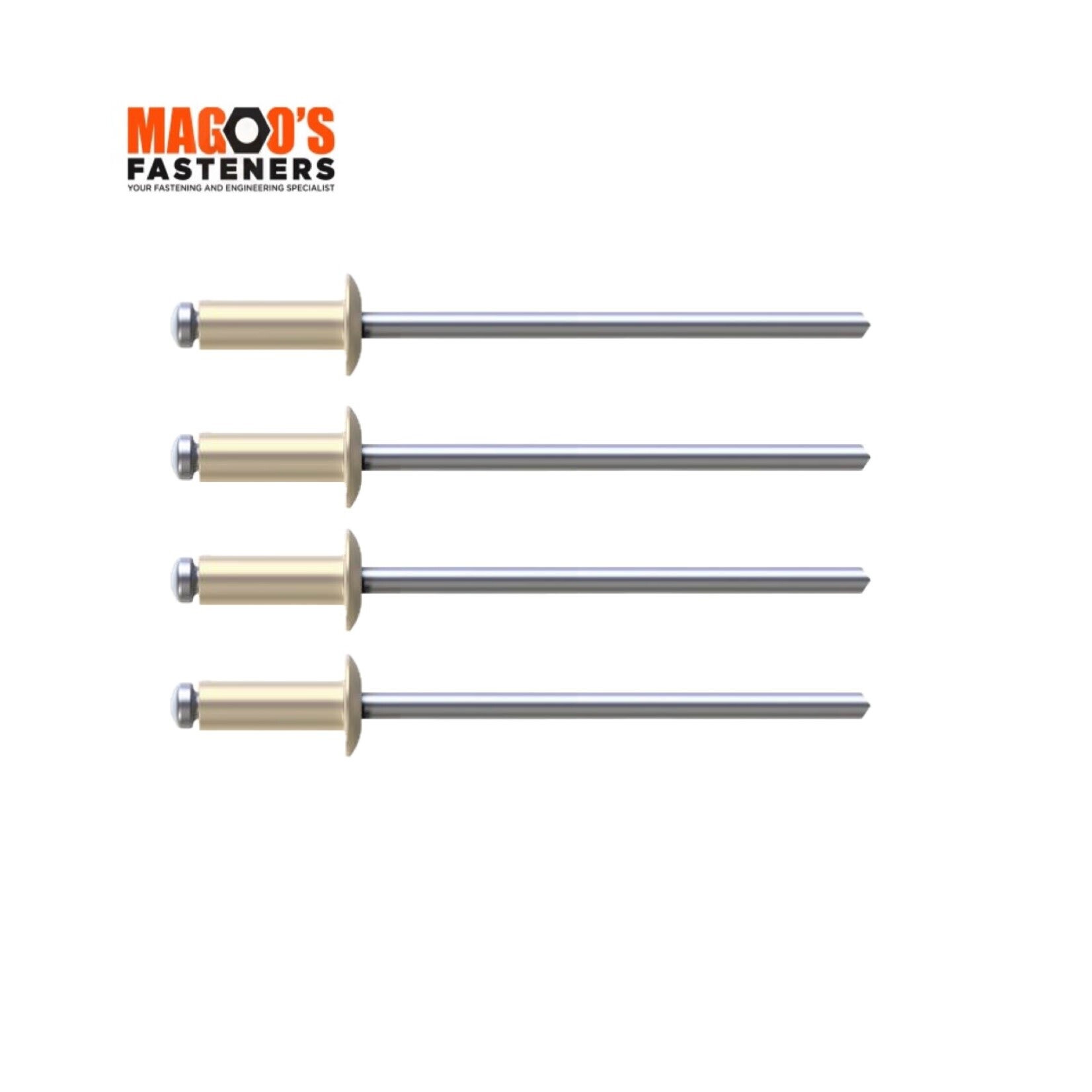 Rivets 5052 Aluminium & Steel Rivet 4-3 SINGLE Paperbark