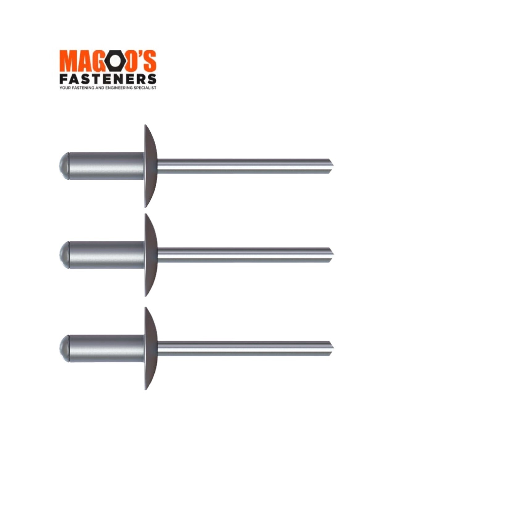 Rivets Aluminium & Steel Large Flange Head Rivet 4-8 SINGLE