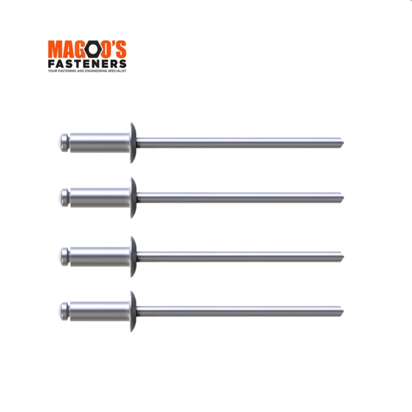 Rivets 5056 Aluminium & Steel Rivet Truss Head 5-6 SINGLE - Magoos ...