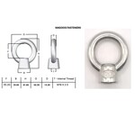 Hardware SS316 Eye Nut M16 X 63