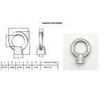 Hardware SS316 Eye Nut M6 x 36