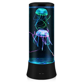 LED Fantasy Jellyfish Lava Lamp - Round Real Jellyfish Aquarium Lamp -  Setting Jellyfish Tank Mood Light - Jellyfish Tank Decorations For Home Office Decor Great Gifts For Kids