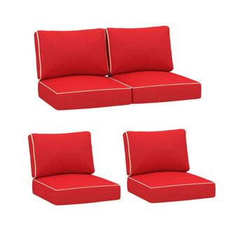 Leana Outdoor 5 Seating Group Seat  Back Cushion