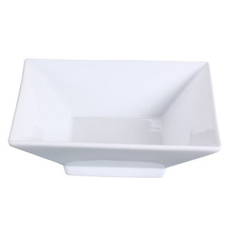 Yanco LK-408 London Square Bowl With Foot 28 Oz Capacity 85 Width 85 Length Bone China Bone White Colour Pack Of 12