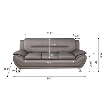 2 - Piece Faux Leather Living Room Set