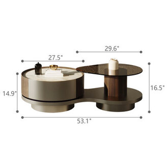 Rotating Sintered Stone Glass Storage Coffee Table