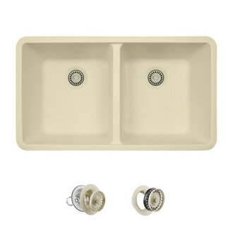 Quartz Granite 36 L x 19 W Double Basin Undermount Kitchen Sink