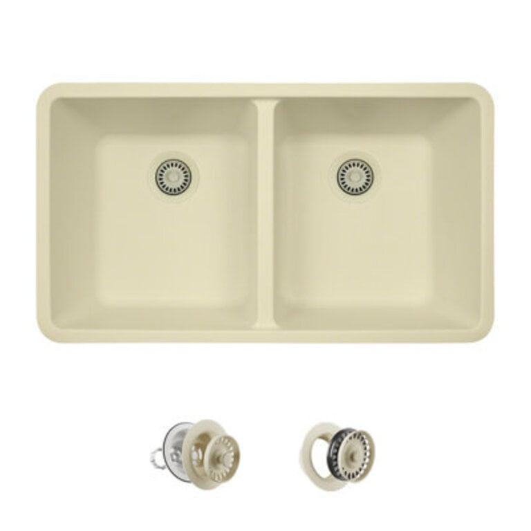 Quartz Granite 36 L x 19 W Double Basin Undermount Kitchen Sink