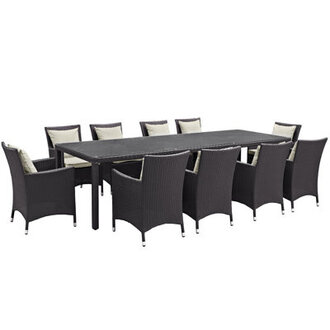 Elswick Outdoor Patio 11 Piece Dining Set with Cushions
