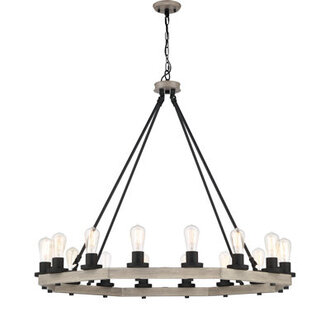 Anatole 16 - Light Living Room Steel Dimmable Candle Style Wagon Wheel UL Certified