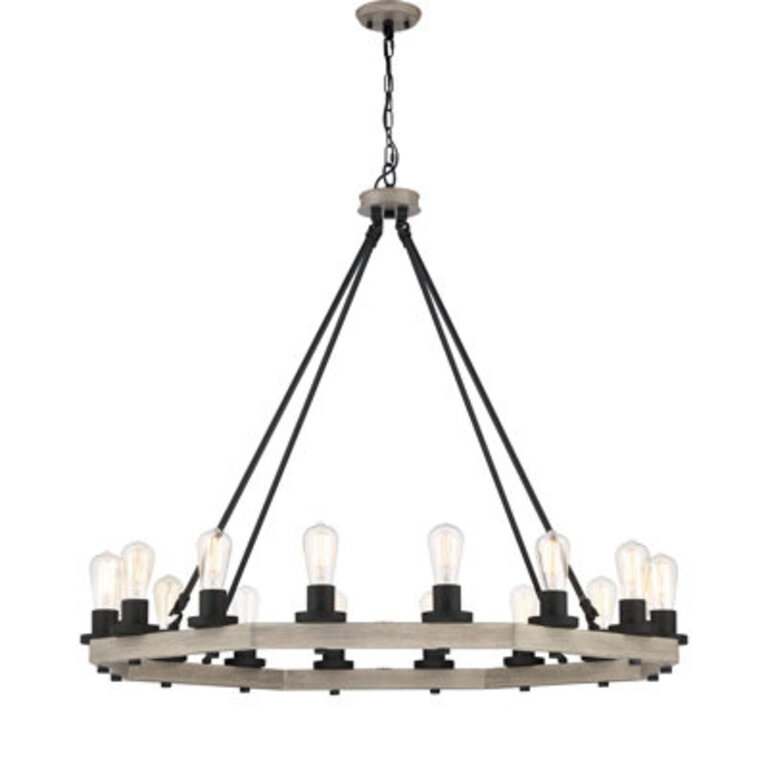 Anatole 16 - Light Living Room Steel Dimmable Candle Style Wagon Wheel UL Certified