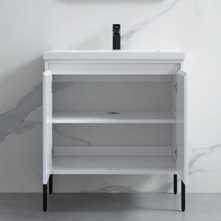 Leonhardine 30 Single Bathroom Vanity with Ceramic Top