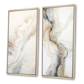 Rivers Resonance Dreams - Abstract Marble Canvas Wall Art Set Of 2