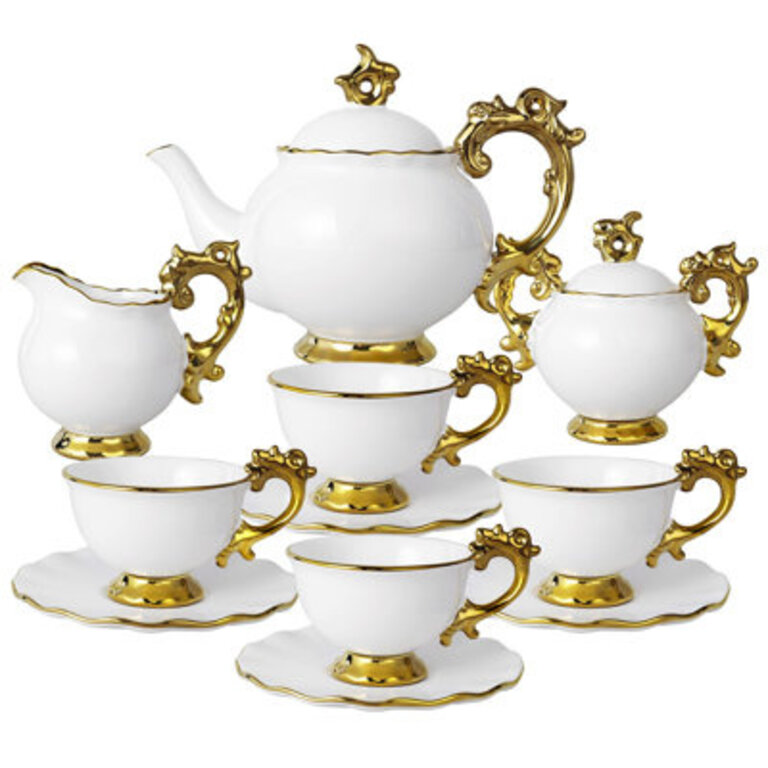 14 Pc British Porcelain China Tea Set GuangMing