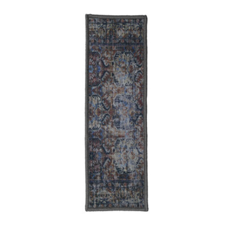 Custom Size Canvas Back Washable Oriental Mahal Design Stair Tread by Inches