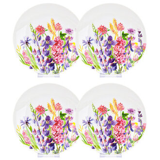 Summer Aquarelle Fine China Porcelain Dessert Plate