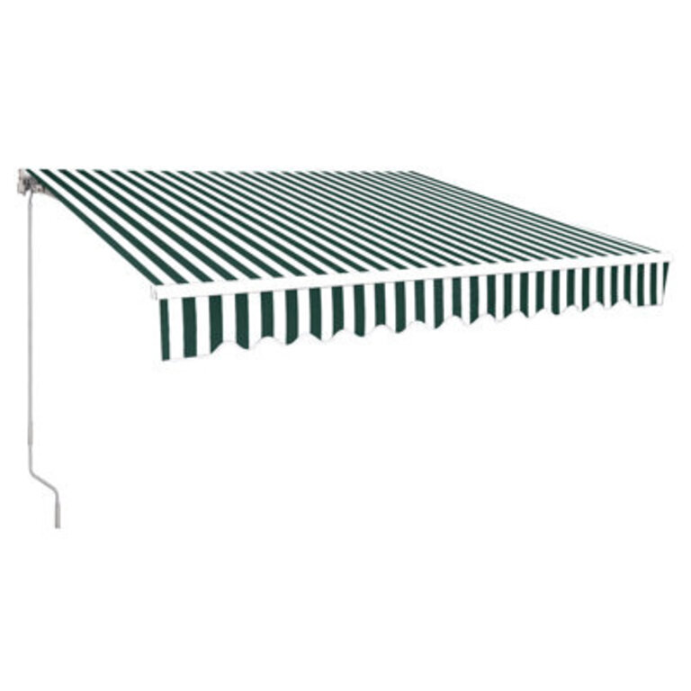 Manual Retractable Slope Patio Door Window Awning in Dark GreenOutdoor Canopy