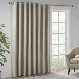 Maya Printed Heathered  Blackout Grommet Top Curtain Panel
