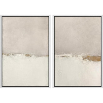 Beige Grey Paint Strokes Abstract Grunge Landscape Prints Modern Art Minimalist Neutral Decor