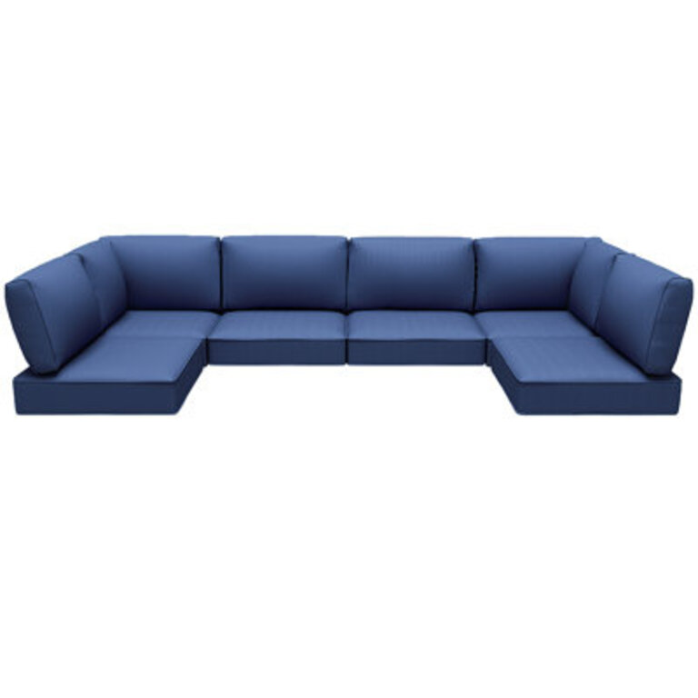 Outdoor Cushions Set Of 14 For 7 Pieces Sectional Rattan Conversation SetsOutdoor Furniture Replacement Cushions For Patio Furniture4-INCH Replacement Sofa Cushions