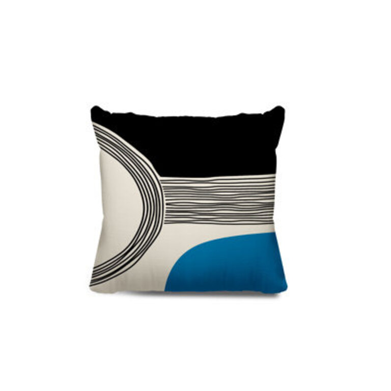 Cassie Abstract Spun Polyester IndoorOutdoor Reversible Throw Pillow