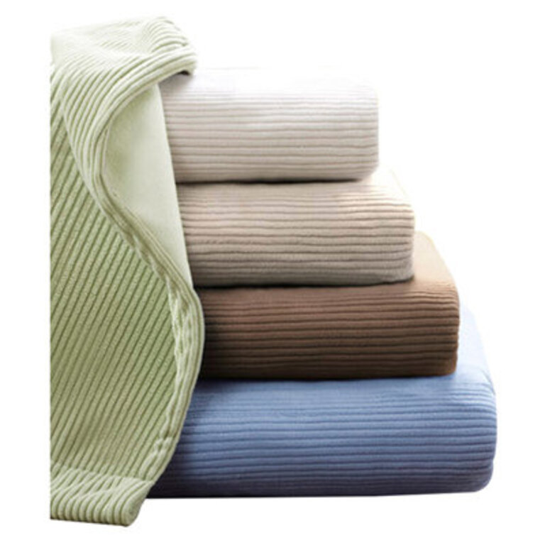 Micro Fleece Polyester Heated Blanket in Beige