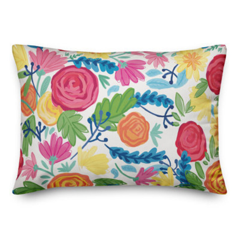 Floral IndoorOutdoor Throw Pillow