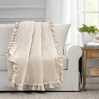 Ella Shabby Elegance Ruffle Lace Throw