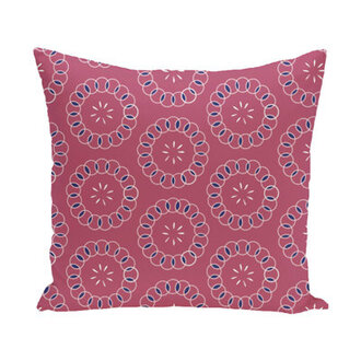 Happiness Geometric IndoorOutdoor Reversible Throw Pillow