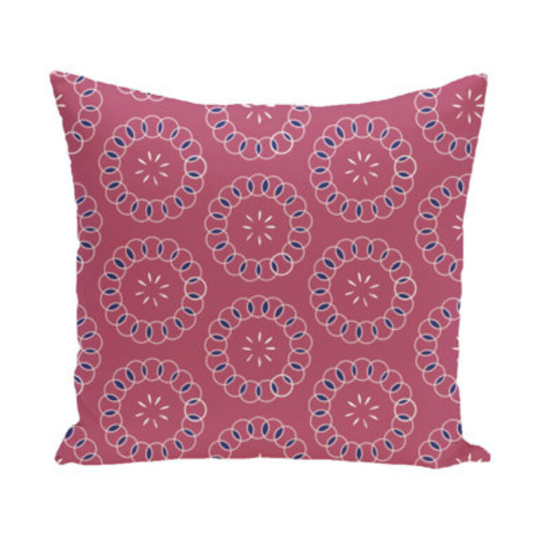 Happiness Geometric IndoorOutdoor Reversible Throw Pillow